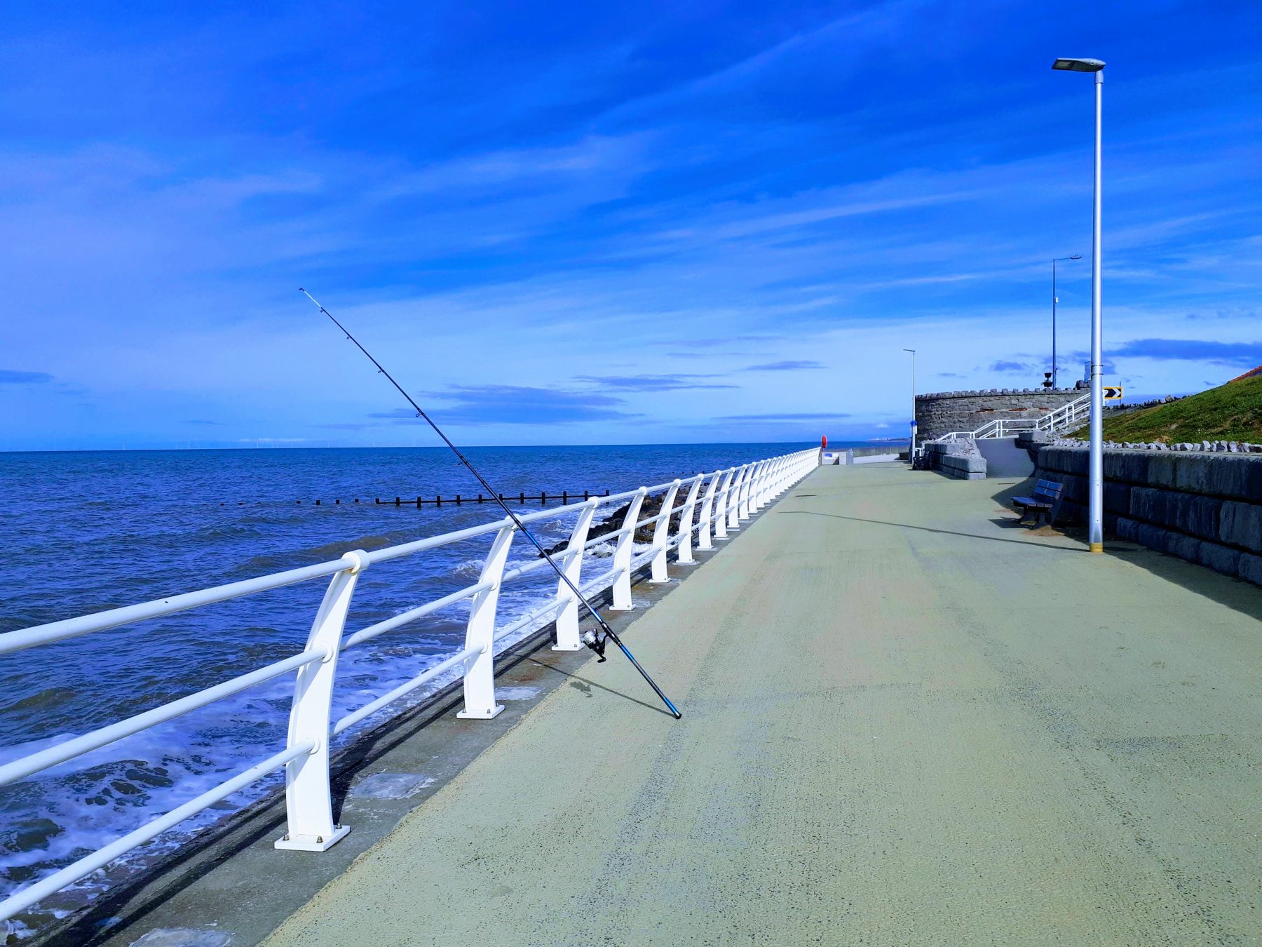 A picture of my fishing setup while fishing at Splash Point in Rhyl
